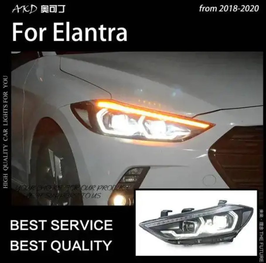 Hyundai Elantra Headlights 2016-2020 New Elantra Headlight Brand Eagle Eye DRL Hid Bi Xenon