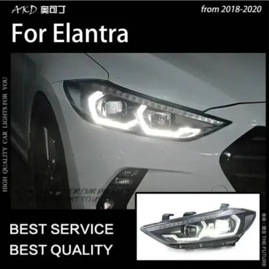Hyundai Elantra Headlights 2016-2020 New Elantra Headlight Brand Eagle Eye DRL Hid Bi Xenon