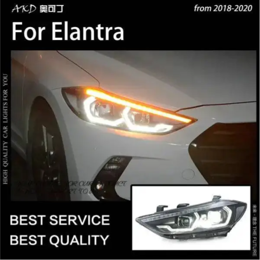 Hyundai Elantra Headlights 2016-2020 New Elantra Headlight Brand Eagle Eye DRL Hid Bi Xenon