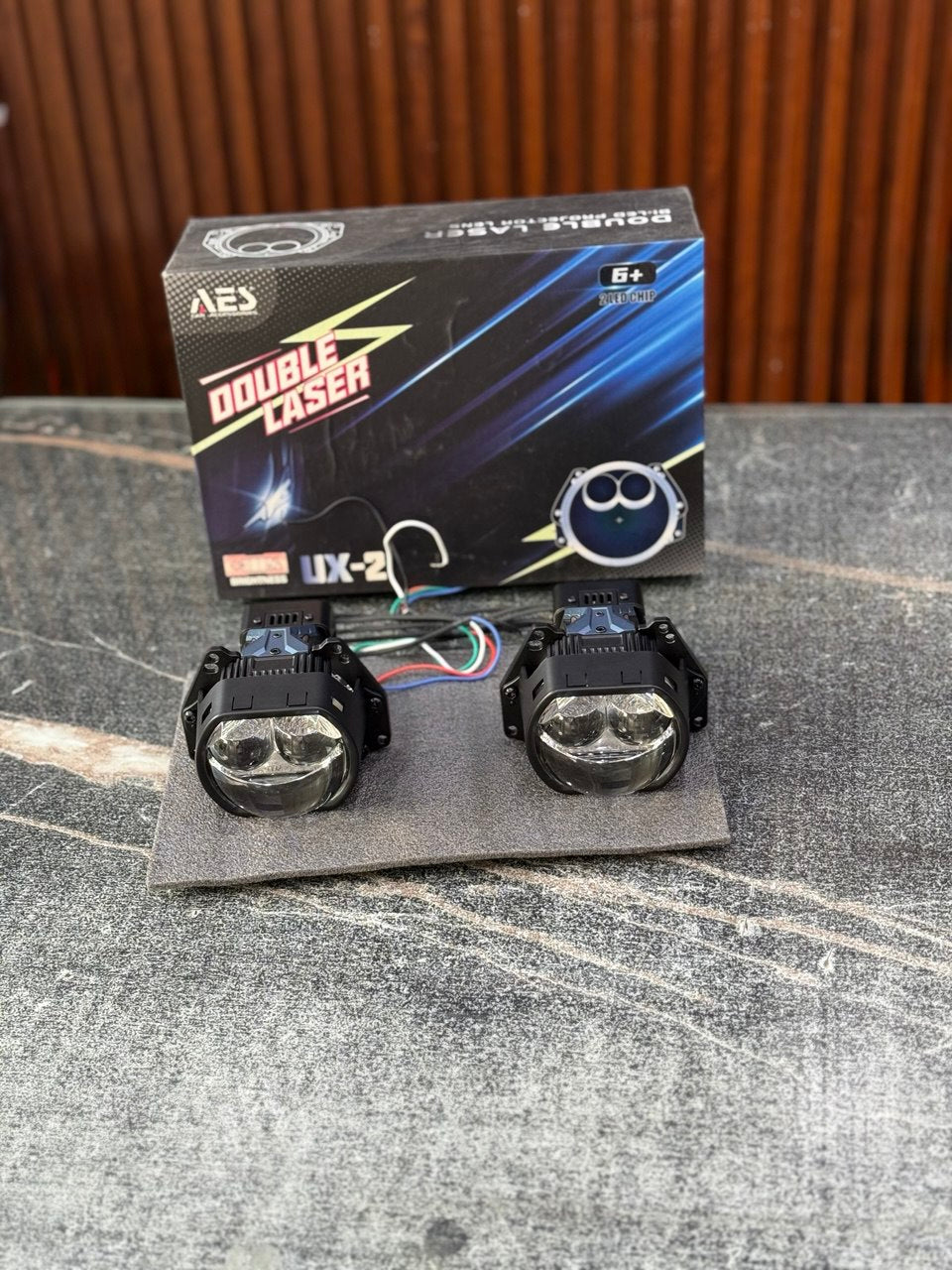 AES UX-2 Double Laser Headlight Projector Lens